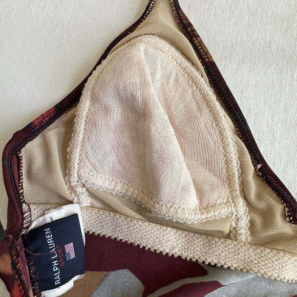 Vintage Ralph Lauren Sport Women's One Piece Floral Burgundy Swimsuit Size 6 USA - Picture 6 of 8